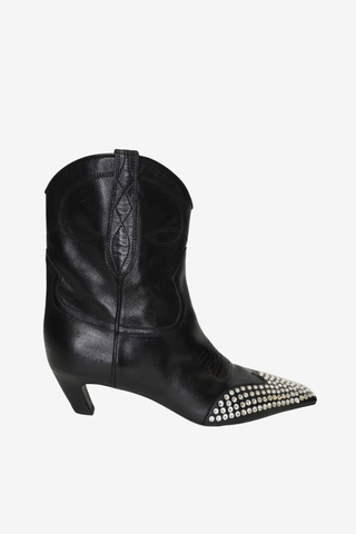 Khaite Leather Crystal Embellished Western Boots sz 38 - Designer boots at The Find Luxury Resale - Vancouver, Canada