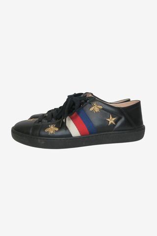 Gucci Leather Sneakers Sz 35.5 - Designer shoes at The Find Luxury Resale - Vancouver, Canada