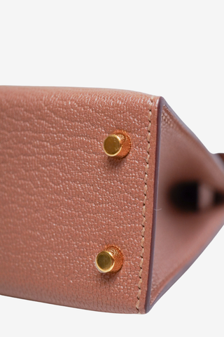 Hermès Quebracho Chèvre Mini Kelly 20 II Gold Hardware - Designer Handbags at The Find Luxury Resale - Vancouver, Canada