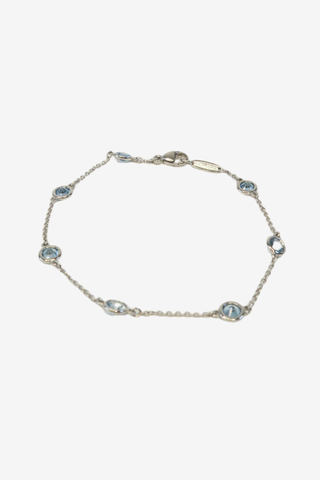 Tiffany & Co. Platinum Elsa Peretti Aquamarine Colour by the Yard Bracelet - Designer Bracelet at The Find Luxury Resale - Vancouver, Canada