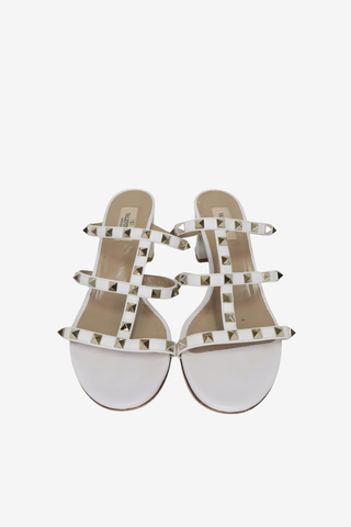 Valentino Rockstud White Sandals sz 40 - Designer pumps at The Find Luxury Resale - Vancouver, Canada