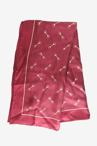 Gucci Burgundy Horsebit Scarf - Designer scarf at The Find Luxury Resale - Vancouver, Canada