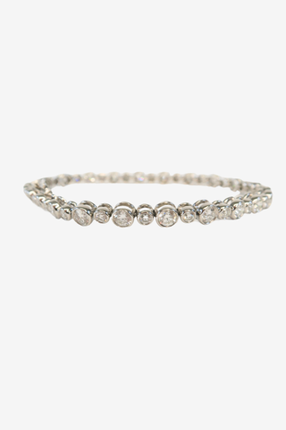 Tiffany & Co. Platinum 3.60ctw Diamond Jazz Tennis Bracelet - Designer Bracelet at The Find Luxury Resale - Vancouver, Canada