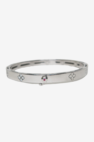 Roberto Coin 18K Diamond Love in Verona Narrow Hinged Bangle