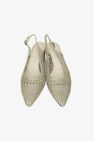 Stuart Weitzman Metallic Slingbacks Sz 6 - Designer shoes at The Find Luxury Resale - Vancouver, Canada