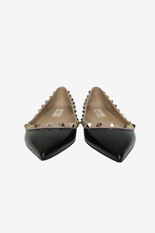Valentino Rockstud Black Patent Flats sz 37.5