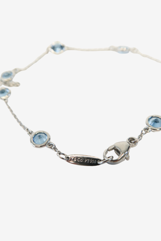 Tiffany & Co. Platinum Elsa Peretti Aquamarine Colour by the Yard Bracelet - Designer Bracelet at The Find Luxury Resale - Vancouver, Canada