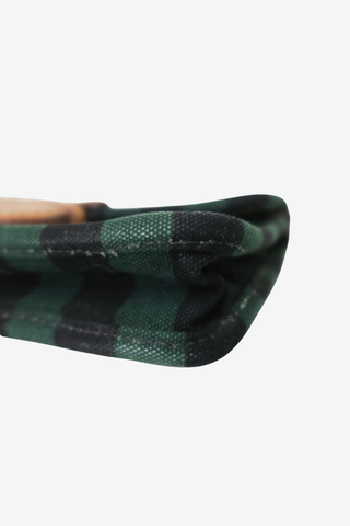 Prada Stripe Clutch - Designer clutch at The Find Luxury Resale - Vancouver, Canada