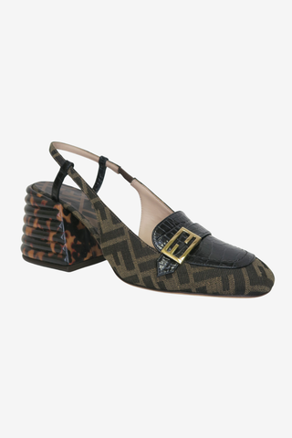 Fendi Promenade FF Slingback Pumps sz 38 - Designer pumps at The Find Luxury Resale - Vancouver, Canada