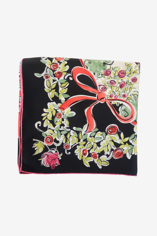 Salvatore Ferragamo Silk Floral Print Scarf - Designer Scarves at The Find Luxury Resale - Vancouver, Canada