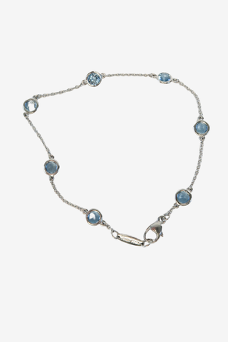 Tiffany & Co. Platinum Elsa Peretti Aquamarine Colour by the Yard Bracelet - Designer Bracelet at The Find Luxury Resale - Vancouver, Canada