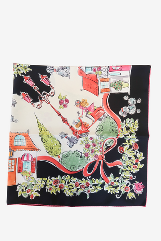 Salvatore Ferragamo Silk Floral Print Scarf - Designer Scarves at The Find Luxury Resale - Vancouver, Canada