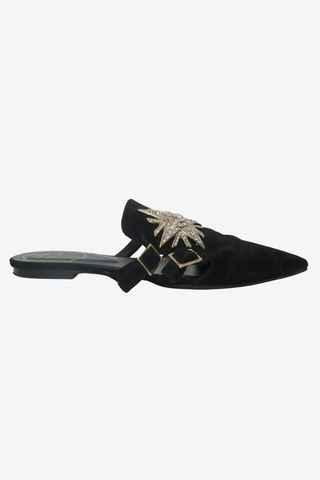 Roger Vivier Suede Embellished Mule 36.5 - Designer Flats at The Find Luxury Resale - Vancouver, Canada