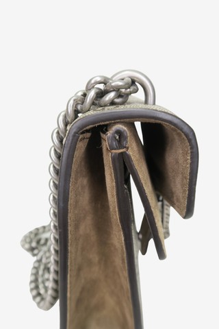 Gucci Beige Suede/Leather Mini Dionysus Chain Shoulder Bag - Designer Handbags at The Find Luxury Resale - Vancouver, Canada