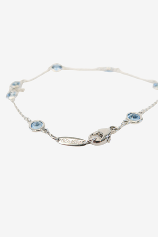 Tiffany & Co. Platinum Elsa Peretti Aquamarine Colour by the Yard Bracelet - Designer Bracelet at The Find Luxury Resale - Vancouver, Canada