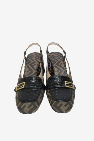 Fendi Promenade FF Slingback Pumps sz 38 - Designer pumps at The Find Luxury Resale - Vancouver, Canada