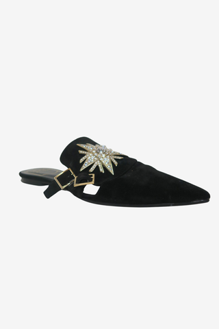 Roger Vivier Suede Embellished Mule 36.5 - Designer Flats at The Find Luxury Resale - Vancouver, Canada