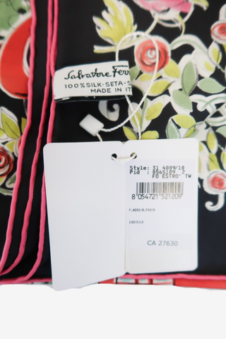 Salvatore Ferragamo Silk Floral Print Scarf - Designer Scarves at The Find Luxury Resale - Vancouver, Canada