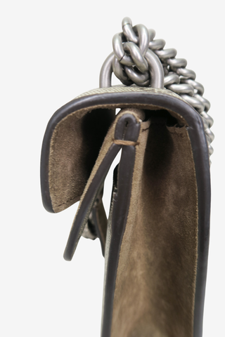 Gucci Beige Suede/Leather Mini Dionysus Chain Shoulder Bag - Designer Handbags at The Find Luxury Resale - Vancouver, Canada