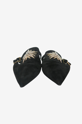 Roger Vivier Suede Embellished Mule 36.5 - Designer Flats at The Find Luxury Resale - Vancouver, Canada