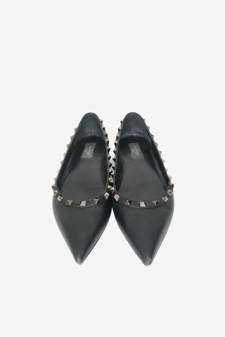 Valentino Rockstud Accents Leather Ballet Flats sz 40 - Designer Flats at The Find Luxury Resale - Vancouver, Canada