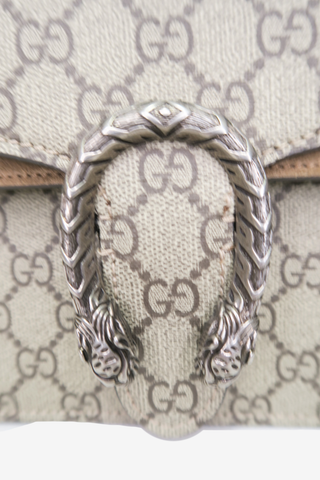 Gucci Beige Suede/Leather Mini Dionysus Chain Shoulder Bag - Designer Handbags at The Find Luxury Resale - Vancouver, Canada