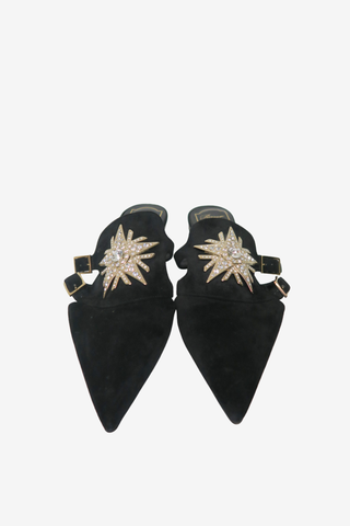 Roger Vivier Suede Embellished Mule 36.5 - Designer Flats at The Find Luxury Resale - Vancouver, Canada