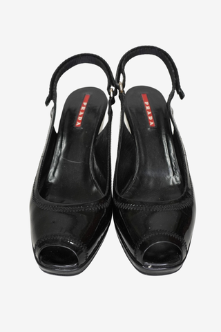 Prada Black Wedges sz 35.5 - Designer shoes at The Find Luxury Resale - Vancouver, Canada