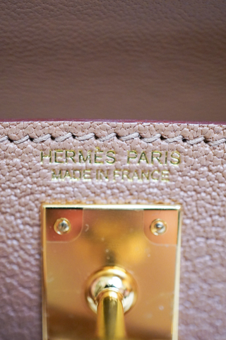 Hermès Quebracho Chèvre Mini Kelly 20 II Gold Hardware - Designer Handbags at The Find Luxury Resale - Vancouver, Canada