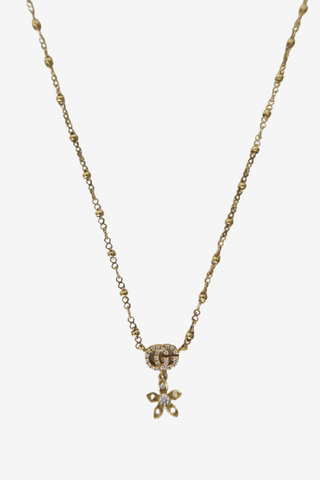 Gucci 18K Diamond GG Flora Pendant Necklace - Designer Necklace at The Find Luxury Resale - Vancouver, Canada