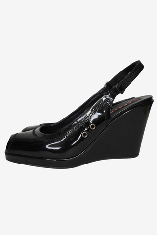 Prada Black Wedges sz 35.5 - Designer shoes at The Find Luxury Resale - Vancouver, Canada
