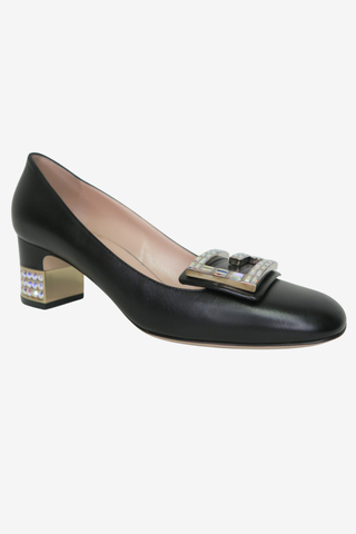 Gucci Madelaine Leather Black Pump sz 38 - Designer pumps at The Find Luxury Resale - Vancouver, Canada