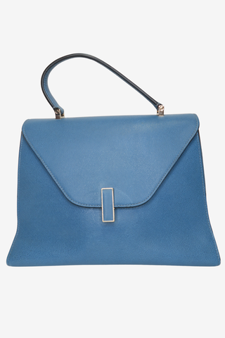 Valextra Blue Leather Top Handle Bag - Designer Handbags at The Find Luxury Resale - Vancouver, Canada
