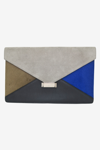 Celine Multi Colour Leather/Suede/Pony Hair Clutch - Designer Handbags at The Find Luxury Resale - Vancouver, Canada