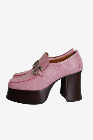Gucci Horsebit Accent Embossed Pumps sz 37.5 - Designer pumps at The Find Luxury Resale - Vancouver, Canada