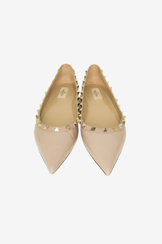 Valentino Rockstud Accents Leather Ballet Flats sz 40 - Designer Flats at The Find Luxury Resale - Vancouver, Canada