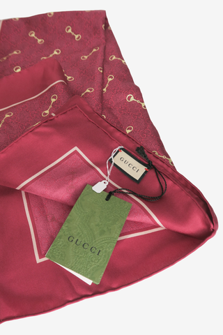 Gucci Burgundy Horsebit Scarf - Designer scarf at The Find Luxury Resale - Vancouver, Canada