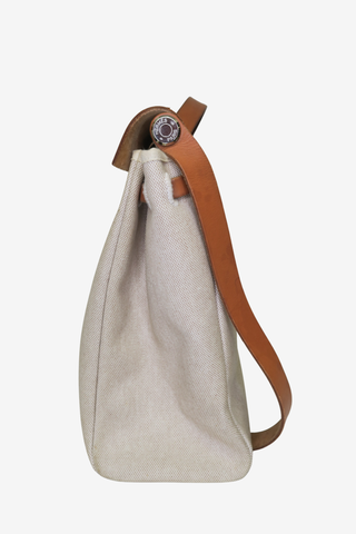 Hermes Toile H & Vache Hunter Herbag 39 - Designer handbag at The Find Luxury Resale - Vancouver, Canada