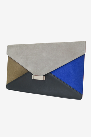 Celine Multi Colour Leather/Suede/Pony Hair Clutch - Designer Handbags at The Find Luxury Resale - Vancouver, Canada
