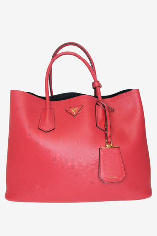 Prada Saffiano Cuir Double Tote Bag - Designer Handbags at The Find Luxury Resale - Vancouver, Canada