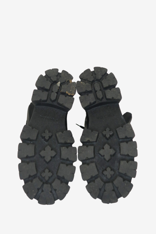 Prada Monolith Leather and Re-Nylon Combat Boots sz 38.5 - Designer shoes at The Find Luxury Resale - Vancouver, Canada