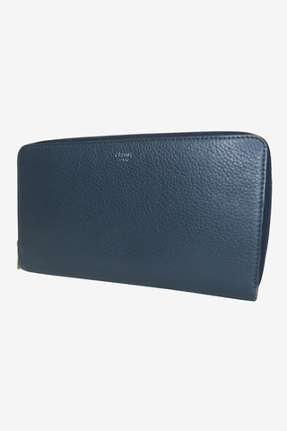 Celine Blue Zip Wallet - Designer at The Find Luxury Resale - Vancouver, Canada
