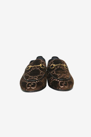 Gucci GG Logo Velvet Loafers - Designer Loafers at The Find Luxury Resale - Vancouver, Canada