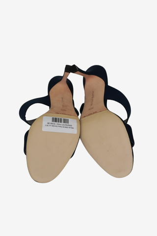 Manolo Blahnik Navy Sandals sz 36.5 - Designer Loafer at The Find Luxury Resale - Vancouver, Canada
