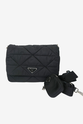 Prada Tessuto Nylon Messenger Bag - Designer Handbags at The Find Luxury Resale - Vancouver, Canada