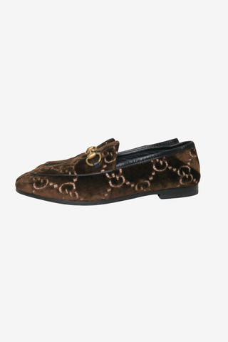 Gucci GG Logo Velvet Loafers - Designer Loafers at The Find Luxury Resale - Vancouver, Canada