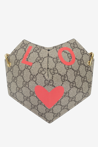 Gucci GG Supreme Valentines Day Heart Chain Bag - Designer handbag at The Find Luxury Resale - Vancouver, Canada