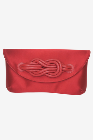 Shangai Tang Red Satin Clutch - Designer Handbags at The Find Luxury Resale - Vancouver, Canada