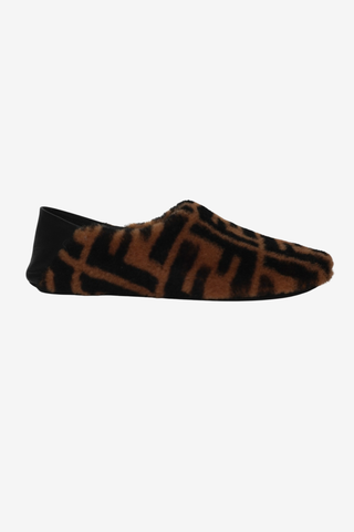 Fendi Zucca FF Logo Shearling Flats sz 38 - Designer Flats at The Find Luxury Resale - Vancouver, Canada