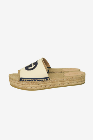 Gucci Jute Printed Espadrilles sz 38 - Designer shoes at The Find Luxury Resale - Vancouver, Canada